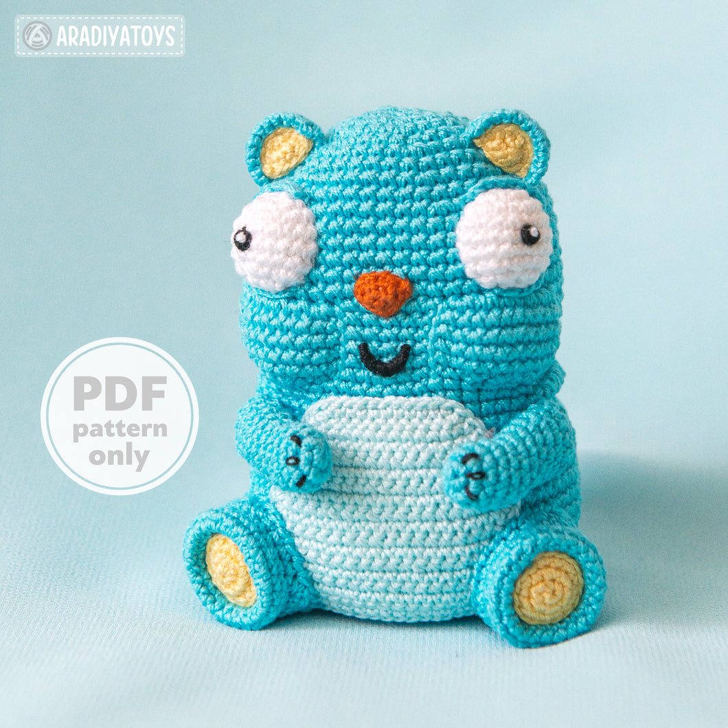 Bear Diego from “AradiyaToys Design” collection / cute bear crochet pattern by AradiyaToys (Amigurumi tutorial PDF file)