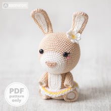 Laden Sie das Bild in den Galerie-Viewer, Crochet Pattern of Bunny Emma from &quot;AradiyaToys Design&quot; (Amigurumi tutorial PDF file) / easter bunny crochet pattern by AradiyaToys
