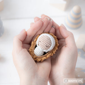 4 in 1 Nativity Crochet Pattern Set Mary Baby Jesus Joseph Stable DIY Christmas Mini Amigurumi Patterns Nativity Scene (Tutorial PDF file)