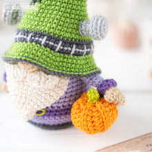 Load image into Gallery viewer, halloween crochet pattern for frankenstein gnome amigurumi tutorial AradiyaToys spooky season crochet DIY tutorial PDF file handmade pattern

