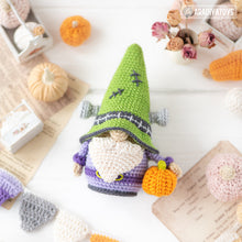 Load image into Gallery viewer, halloween crochet pattern for frankenstein gnome amigurumi tutorial AradiyaToys spooky season crochet DIY tutorial PDF file handmade pattern
