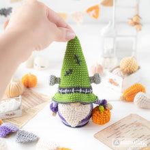 Load image into Gallery viewer, halloween crochet pattern for frankenstein gnome amigurumi tutorial AradiyaToys spooky season crochet DIY tutorial PDF file handmade pattern
