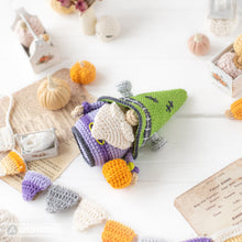 Load image into Gallery viewer, halloween crochet pattern for frankenstein gnome amigurumi tutorial AradiyaToys spooky season crochet DIY tutorial PDF file handmade pattern
