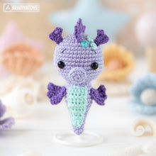 Cargar imagen en el visor de la galería, amigurumi seahorse crochet pattern AradiyaToys kawaii sea creatures crochet DIY tutorial PDF file handmade nautical decor amigurumi pattern
