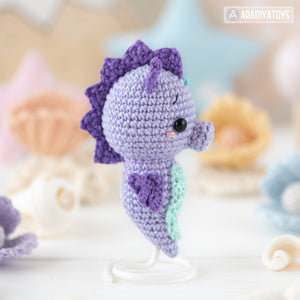 amigurumi seahorse crochet pattern AradiyaToys kawaii sea creatures crochet DIY tutorial PDF file handmade nautical decor amigurumi pattern
