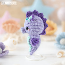 Cargar imagen en el visor de la galería, amigurumi seahorse crochet pattern AradiyaToys kawaii sea creatures crochet DIY tutorial PDF file handmade nautical decor amigurumi pattern
