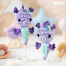 Cargar imagen en el visor de la galería, amigurumi seahorse crochet pattern AradiyaToys kawaii sea creatures crochet DIY tutorial PDF file handmade nautical decor amigurumi pattern
