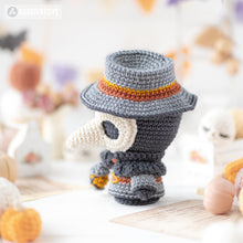 Load image into Gallery viewer, plague doctor crochet pattern halloween amigurumi tutorial AradiyaToys spooky season crochet DIY tutorial PDF file handmade amigurumi pattern
