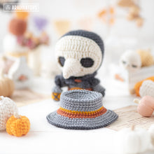 Load image into Gallery viewer, plague doctor crochet pattern halloween amigurumi tutorial AradiyaToys spooky season crochet DIY tutorial PDF file handmade amigurumi pattern
