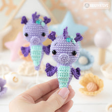 Cargar imagen en el visor de la galería, amigurumi seahorse crochet pattern AradiyaToys kawaii sea creatures crochet DIY tutorial PDF file handmade nautical decor amigurumi pattern
