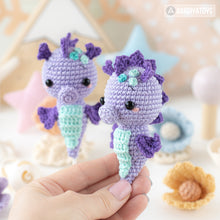 Cargar imagen en el visor de la galería, amigurumi seahorse crochet pattern AradiyaToys kawaii sea creatures crochet DIY tutorial PDF file handmade nautical decor amigurumi pattern
