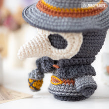 Load image into Gallery viewer, plague doctor crochet pattern halloween amigurumi tutorial AradiyaToys spooky season crochet DIY tutorial PDF file handmade amigurumi pattern
