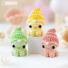 Laden Sie das Bild in den Galerie-Viewer, kawaii mollusc crochet pattern baby octopus amigurumi tutorial by AradiyaToys mini kingdom crochet DIY file handmade PDF amigurumi pattern
