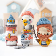 Afbeelding in Gallery-weergave laden, Lighthouse Island from “Mini Kingdom” collection, crochet patterns by AradiyaToys (Amigurumi tutorial PDF file) lighthouse seal pelican fish
