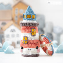 Afbeelding in Gallery-weergave laden, Lighthouse Island from “Mini Kingdom” collection, crochet patterns by AradiyaToys (Amigurumi tutorial PDF file) lighthouse seal pelican fish
