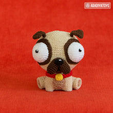 Laden Sie das Bild in den Galerie-Viewer, Crochet Pattern of Pug Luis from &quot;AradiyaToys Design&quot; (Amigurumi tutorial PDF file) / cute pug crochet pattern by AradiyaToys
