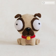 Laden Sie das Bild in den Galerie-Viewer, Crochet Pattern of Pug Luis from &quot;AradiyaToys Design&quot; (Amigurumi tutorial PDF file) / cute pug crochet pattern by AradiyaToys
