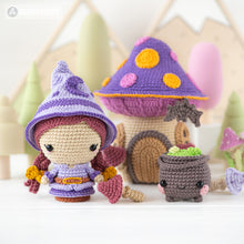 Carica l&#39;immagine nel visualizzatore di Gallery, Midnight Swamp from “Mini Kingdom” collection halloween crochet pattern by AradiyaToys Amigurumi tutorial PDF file witch frog venus fly trap
