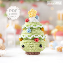 Load image into Gallery viewer, mini Christmas tree crochet pattern by AradiyaToys fairytale Christmas decor amigurumi pattern ornament crochet DIY tutorial PDF file howto
