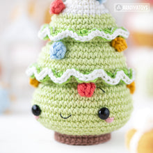 Load image into Gallery viewer, mini Christmas tree crochet pattern by AradiyaToys fairytale Christmas decor amigurumi pattern ornament crochet DIY tutorial PDF file howto
