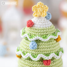 Load image into Gallery viewer, mini Christmas tree crochet pattern by AradiyaToys fairytale Christmas decor amigurumi pattern ornament crochet DIY tutorial PDF file howto
