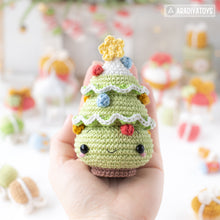 Load image into Gallery viewer, mini Christmas tree crochet pattern by AradiyaToys fairytale Christmas decor amigurumi pattern ornament crochet DIY tutorial PDF file howto
