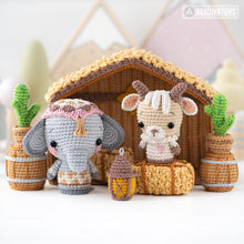 Load image into Gallery viewer, 7 in 1 Nativity Crochet Pattern Set Stable Goatling Elephant DIY Christmas Mini Amigurumi Animal Patterns Nativity Scene (Tutorial PDF file)
