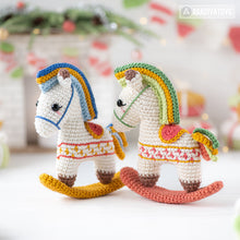 Load image into Gallery viewer, rocking horse crochet pattern by AradiyaToys fairytale Christmas decor nutcracker amigurumi pattern ornament crochet DIY tutorial PDF file
