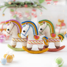 Load image into Gallery viewer, rocking horse crochet pattern by AradiyaToys fairytale Christmas decor nutcracker amigurumi pattern ornament crochet DIY tutorial PDF file
