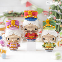 Load image into Gallery viewer, amigurumi nutcracker crochet pattern by AradiyaToys fairytale Christmas decor amigurumi pattern ornament crochet DIY tutorial PDF file howto
