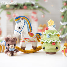 Load image into Gallery viewer, 7-in-1 nutcracker crochet pattern Christmas decor amigurumi tutorial rocking horse AradiyaToys DIY ornament Christmas tree digital PDF file
