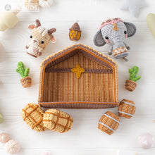 Load image into Gallery viewer, 7 in 1 Nativity Crochet Pattern Set Stable Goatling Elephant DIY Christmas Mini Amigurumi Animal Patterns Nativity Scene (Tutorial PDF file)
