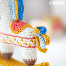 Load image into Gallery viewer, rocking horse crochet pattern by AradiyaToys fairytale Christmas decor nutcracker amigurumi pattern ornament crochet DIY tutorial PDF file
