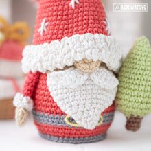 Load image into Gallery viewer, Christmas gnome crochet pattern amigurumi tutorial by AradiyaToys Christmas decor mini gnome ornament xmas crochet DIY tutorial PDF file
