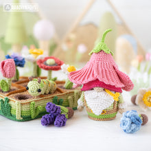 Carica l'immagine nel visualizzatore di Gallery, 16-in-1 flower field crochet pattern bundle PDF amigurumi Mini Kingdom Flower Maiden gnome hummingbird wildflower handmade DIY tutorial
