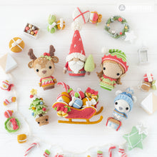 Cargar imagen en el visor de la galería, Christmas Crochet Pattern Mini Amigurumi Toys Set Gnome Santa Sleigh Elf Deer Christmas Tree Bear Christmas Decorations DIY Ornament Xmas
