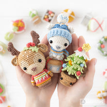 Carregar imagem no visualizador da galeria, Christmas Crochet Pattern Mini Amigurumi Toys Set Gnome Santa Sleigh Elf Deer Christmas Tree Bear Christmas Decorations DIY Ornament Xmas
