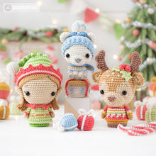 Carregar imagem no visualizador da galeria, Christmas Crochet Pattern Mini Amigurumi Toys Set Gnome Santa Sleigh Elf Deer Christmas Tree Bear Christmas Decorations DIY Ornament Xmas
