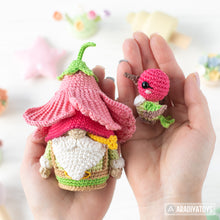 Carica l'immagine nel visualizzatore di Gallery, 16-in-1 flower field crochet pattern bundle PDF amigurumi Mini Kingdom Flower Maiden gnome hummingbird wildflower handmade DIY tutorial
