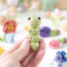 Carregar imagem no visualizador da galeria, Caterpillar Crochet Pattern PDF Tiny Amigurumi Insect DIY Tutorial Mini Kingdom by AradiyaToys
