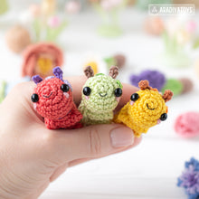Carregar imagem no visualizador da galeria, Caterpillar Crochet Pattern PDF Tiny Amigurumi Insect DIY Tutorial Mini Kingdom by AradiyaToys
