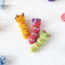 Carregar imagem no visualizador da galeria, Caterpillar Crochet Pattern PDF Tiny Amigurumi Insect DIY Tutorial Mini Kingdom by AradiyaToys
