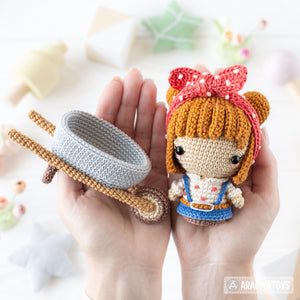 5-in-1 vegetable patch crochet pattern amigurumi by AradiyaToys mini kingdom mushroom gnome crochet tutorial DIY PDF file bunny garden girl