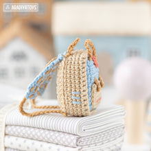 Load image into Gallery viewer, amigurumi doll backpack crochet pattern AradiyaToys dolls accessories crochet DIY tutorial PDF file handmade bag amigurumi pattern keychain
