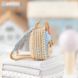 amigurumi doll backpack crochet pattern AradiyaToys dolls accessories crochet DIY tutorial PDF file handmade bag amigurumi pattern keychain