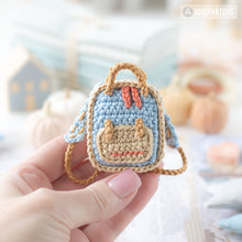 Load image into Gallery viewer, amigurumi doll backpack crochet pattern AradiyaToys dolls accessories crochet DIY tutorial PDF file handmade bag amigurumi pattern keychain

