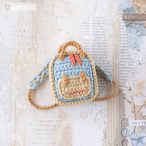amigurumi doll backpack crochet pattern AradiyaToys dolls accessories crochet DIY tutorial PDF file handmade bag amigurumi pattern keychain
