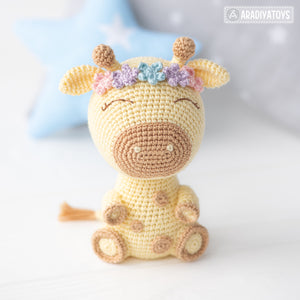 Crochet Pattern of Giraffe Ellie from "AradiyaToys Design" (Amigurumi tutorial PDF file) / cute giraffe crochet pattern by AradiyaToys