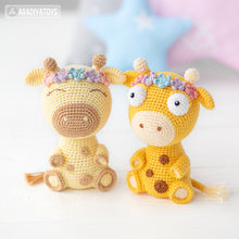 Load image into Gallery viewer, Crochet Pattern of Giraffe Ellie from &quot;AradiyaToys Design&quot; (Amigurumi tutorial PDF file) / cute giraffe crochet pattern by AradiyaToys
