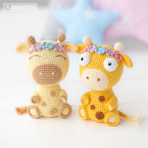 Crochet Pattern of Giraffe Ellie from "AradiyaToys Design" (Amigurumi tutorial PDF file) / cute giraffe crochet pattern by AradiyaToys